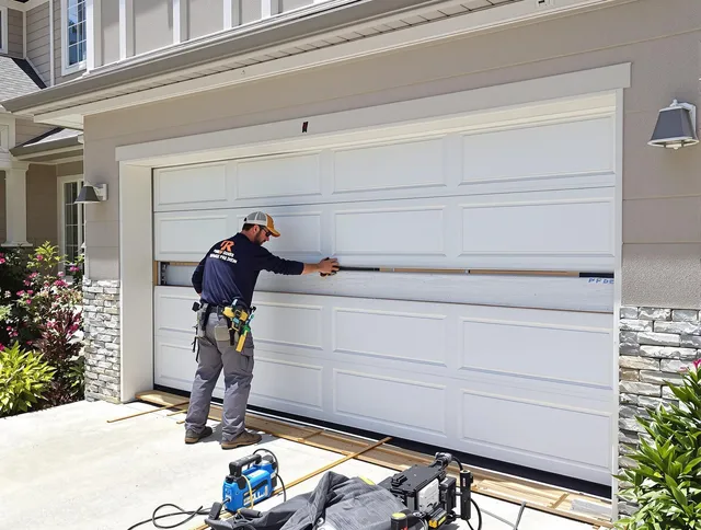 Buckeye Garage Door Repair team performing complete garage door replacement at Buckeye residence