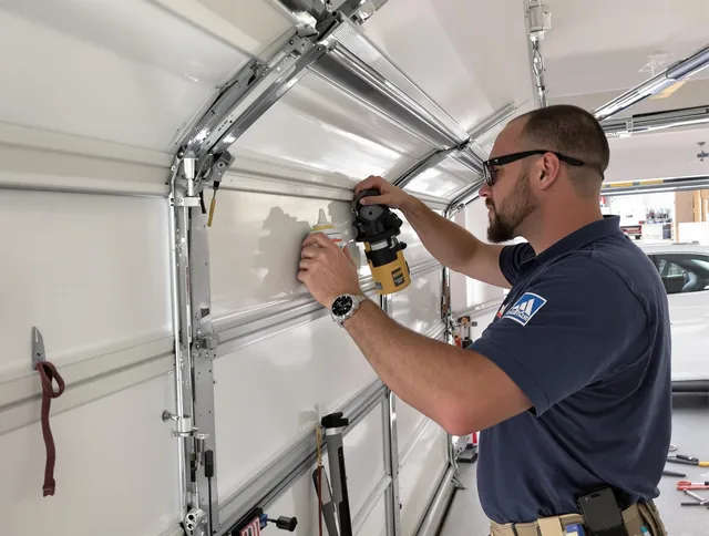 Buckeye Garage Door Repair technician quieting a noisy garage door in Buckeye
