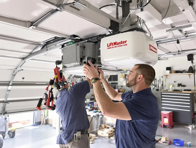 Buckeye Garage Door Repair technician performing advanced diagnostics on garage opener in Buckeye