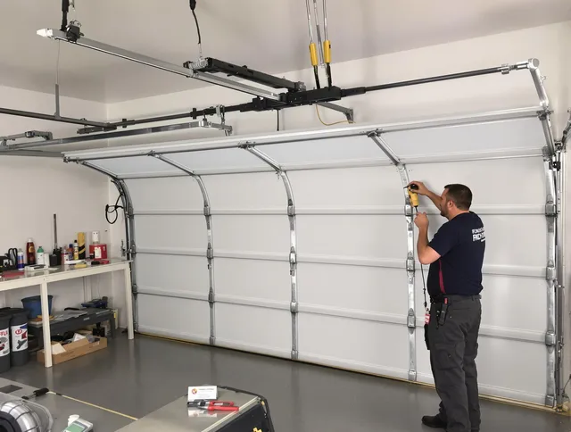 Buckeye Garage Door Repair certified technician performing overhead door system repair in Buckeye